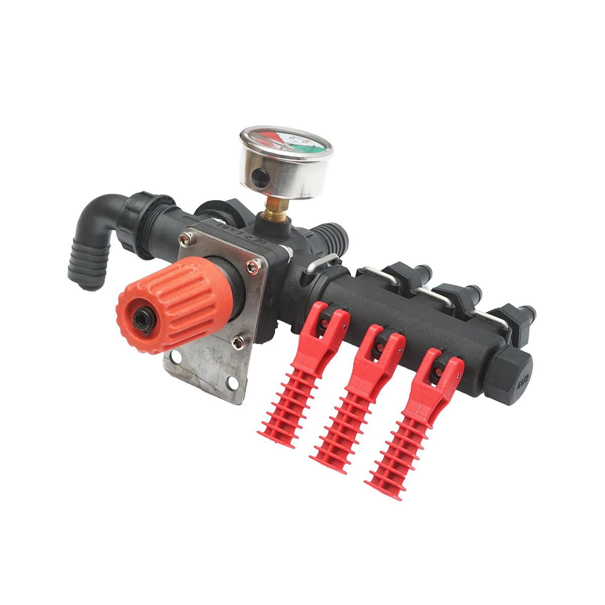 Distribuitor cu 3 cai si manometru cu glicerina pentru erbicidator